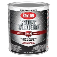 4-Krylon Rust Tough Oil-Based Gloss Rust Control Enamel, White, 1 Qt.