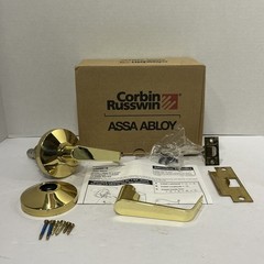 Corbin Russwin Plain Lever Cylindrical Series Polished Brass Door Handle