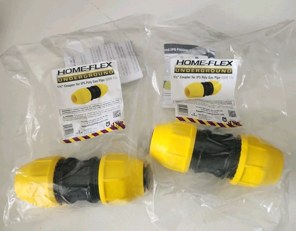 LOT OF 2 Home-Flex 1-1/2 inch IPS Underground Poly Gas Pipe Coupler (SDR-11)