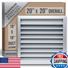 Fits 18X18 Wall Opening Anodized Aluminum Exterior Wall Vent By Handua Gable