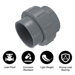 3″ Union PVC Coupling Pipe Fitting Adapter Grey