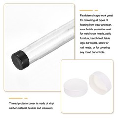 160mm(6 5/16 inch) Rubber End Caps, Round Vinyl Plug Insert, White