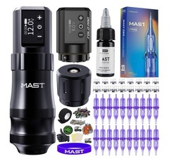 Mast Mini Tattoo Pen Kit – Cordless Corded Tattoo Gun Machine with 2 Batteries