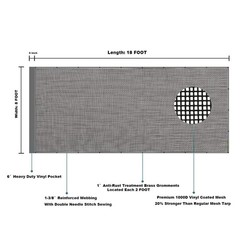Leaveshade Dump Truck Mesh Tarp 8’X18′-Tentproinc Heavy Duty Cover with 6” P…