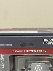 Universal Hardware Commercial Flat Lever Keyed Entry Hardware Chrome UH40049