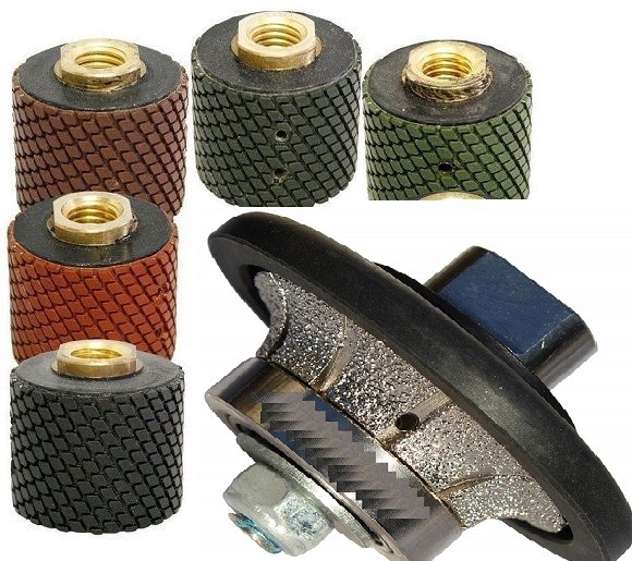 1 3/8″ Wet Polishing Drum 7 + 3/16″ 3/8″ 3/4″ Demi Bullnose granite concrete