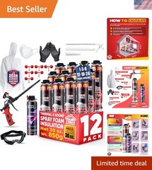 Spray Foam Insulation Kit – 12 Pack, High Efficiency for Heat & Sound