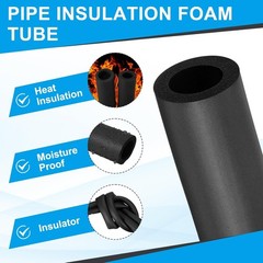 Pipe Insulation Foam Tube Compatible With AC Units 1/8 in x 3.28 ft Black