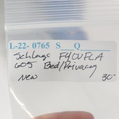 Schlage F4 OV FLA Shiny Brass Privacy Lever, New in blister pack