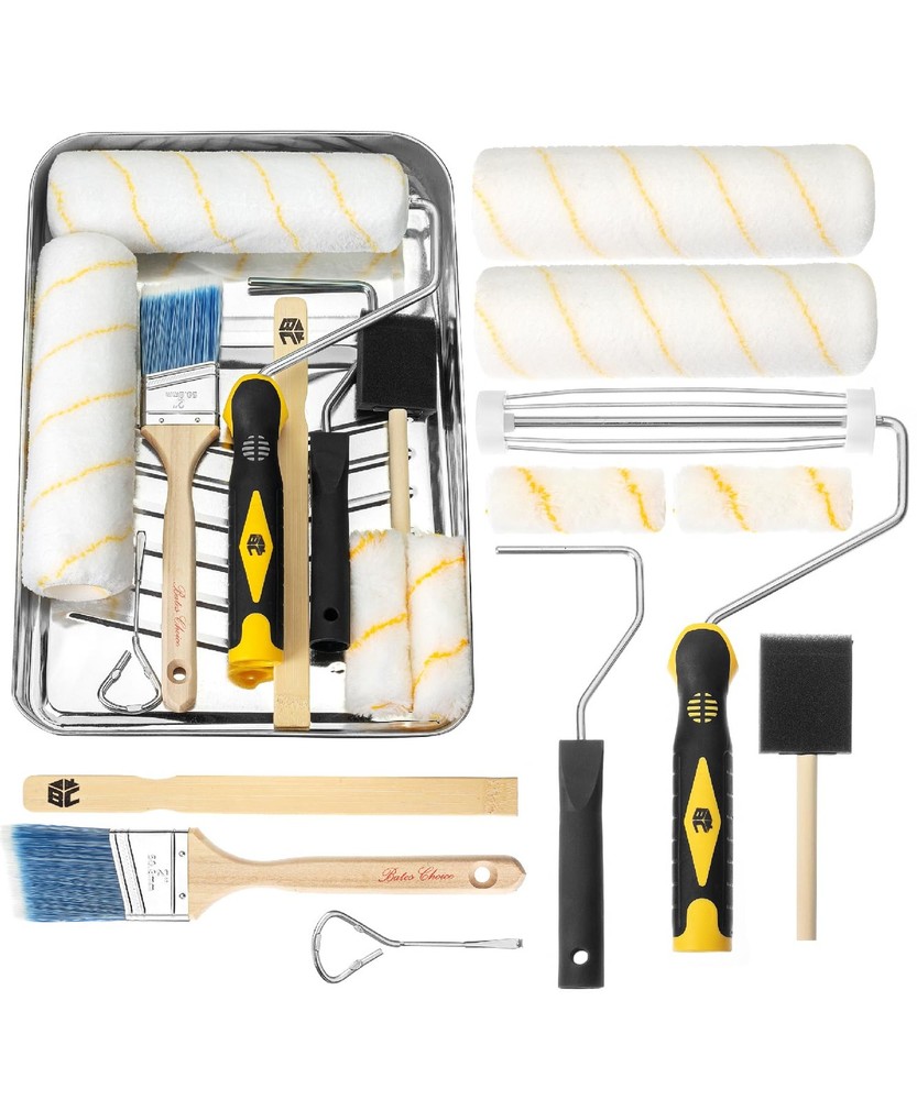 Bates Paint Tray Set – 11 9 Inch, Black/Yellow Handle With Metal