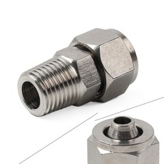Compression Tube Fitting 1/4 PT Male Thread x 10mm OD Tube 304 Stainless Steel