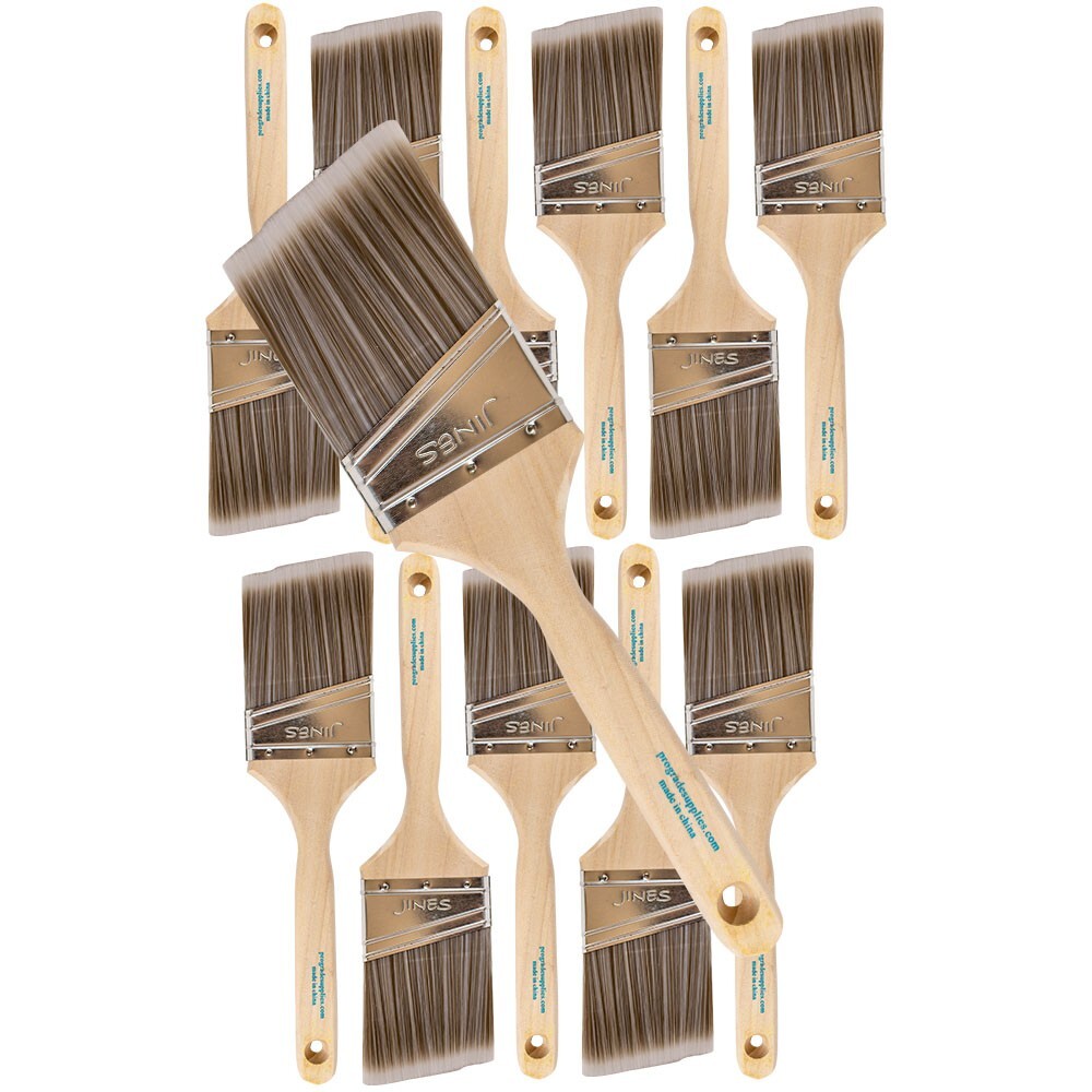 3 Pack – 2.5″ Angle Brushes for All Latex and Oil Paints & Stains