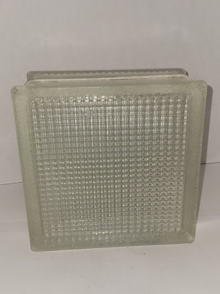 RETIRED GLASS BLOCK, Came Out Of USA Home, Lined, 7.75×7.75×3 7/8 In