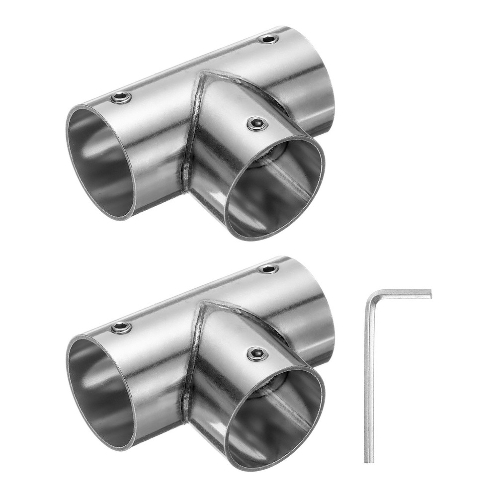 2Pcs Tee Structural Pipe Connectors 1″ Fit Pipe Dia 3 Way