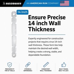 14 Inch Full Aluminum Form Ties – Round End (14″ Concrete Walls) – Sandbaggy