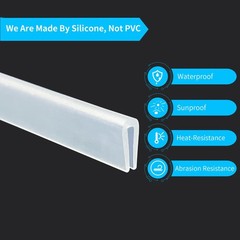 Clear Rubber Edge Trim，U Channel Silicone Fit 1/16″- Length 20′,