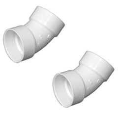 00321 1400HA 4″ Inch Schedule 40 PVC DWV 45 Degree Sanitary Elbow – Pack of 2