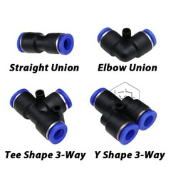 PNEUMATIC PUSH IN FITTING AIR WATER PIPE – ALL TYPE FITTINGS 4-6-8-10-12-14-16MM
