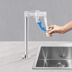 Glass Filler Faucet for Cafes, Adjustable Faucet, Push Back Water Station Faucet