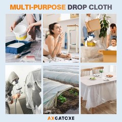 Axgatoxe 12 X 9 Ft Plastic Drop – For Painting Waterproof