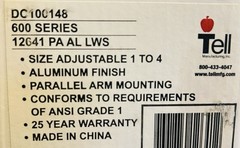 Tell Aluminum/Steel Hydraulic Adjustable Door Closer Grade 1 DC100148 Size 1-4