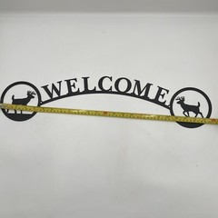 Mule Deer Welcome Sign Metal Lodge Cabin Home Decor Ranch