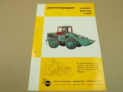 Brochure Zettelmeyer Europ L1200 Loader 1965