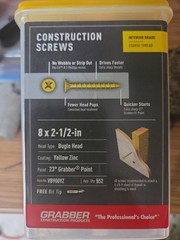 Grabber #8x2_1/2″ Yellow Zinc Construction Screws (approx. 552 count)