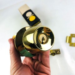 Arrow 351 Panic Proof Door Knob Lockset Keyed Cylinder DCRx3 Bright Brass Coated