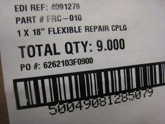 Case of 9 yes 9 Flexible PVC Coupling FRC-010 Dura Dura 1 in X 18 In.