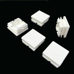 White Plastic Rectangle Blanking End Caps Cap Tube Pipe Inserts Plug Bung Steel