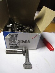 3/8″-16 x 1-3/4″ ASTM A193 B8 Class 1 Stainless Steel Heavy Hex Cap Screw QTY 35