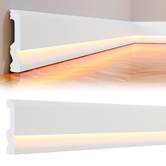 6 Pcs Baseboard Molding with LED Duct 2.6FT/0.8M White Baseboard Molding for …