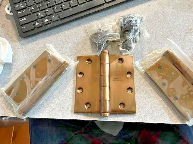 3 LAWRENCE BB4101A 4 1/2 X 4 1/2 US10B CONC BB STANDARD WEIGHT HINGE SOLID BZ