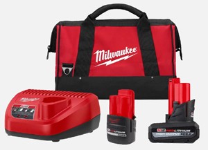 Milwaukee 48-59-2425P M12 Redlithium High Output Xc5.0/cp2.5 Starter Kit