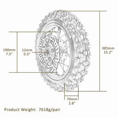 Complete Front Forks & Rear Swing Arm Kit with 2.50-10/3.00-10 Wheels for 50-110