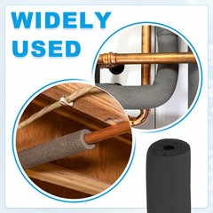 2Pcs 1-1/4″ (32mm) ID x 1.3Ft x 0.35″ Pipe Insulation Foam Tube Black