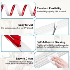 Pluden 20Ft Flexible Wall Corner Protector Moulding Trim Peel And Stick Wall