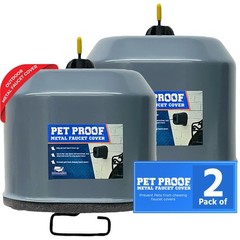 Cold Front Product Metal Faucet Cover – Pet Pack of 2 (5.5 x 6.5 x 5), Gray