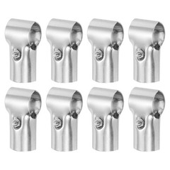 8Pcs T Pipe Clamp Connector, Chain Link Fence Clamp Fit OD 1.2 Inch, Silver