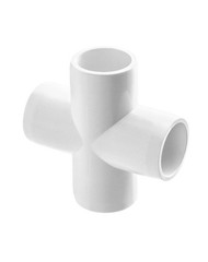 QWORK 4 Way 1/2″ Cross PVC Fitting – 10 Pack Connector, 1/2 Inch, 4