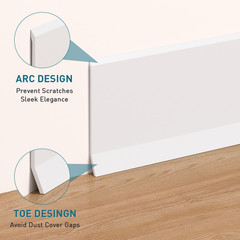 Flexible Baseboard Molding Trim, 4 Inch X 20 Feet Vinyl Wall Base with 10% Wider