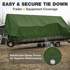 Winpull Heavy Duty Canvas Tarp 10×12 ft, 12oz (350 GSM) Polyester Canvas Wate…