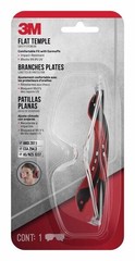 3M Flat Temple Eyewear, 47010H1-C, Black/Red, Clear Lens, Anti-Scratch