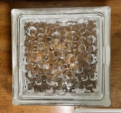 VINTAGE WECK WINDOW BLOCKS/GLASS BLOCKS, RECLAIMED BUBBLE/SEASCAPE PATTERN SET 4