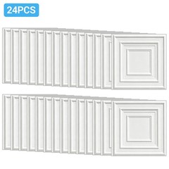 24PACK PVC Drop Ceiling Tiles,12x12in 3D Wall Panels for Office Room Decoration
