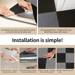 Akivida Carpet Tiles Peel And Stick 12X 12 Non-Slip Self Adhesive Squares