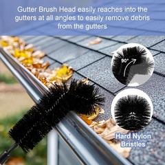 Telescopic 7 Section Roof Cleaning Brush Extend Gutter Window Car Washing Tool