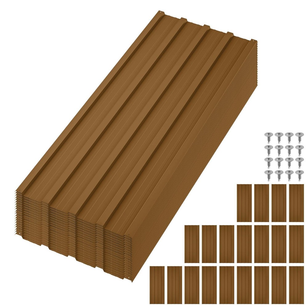 20 PCS Roof Panels Galvanized Steel Hardware Metal Roofing Sheets Wall Panels