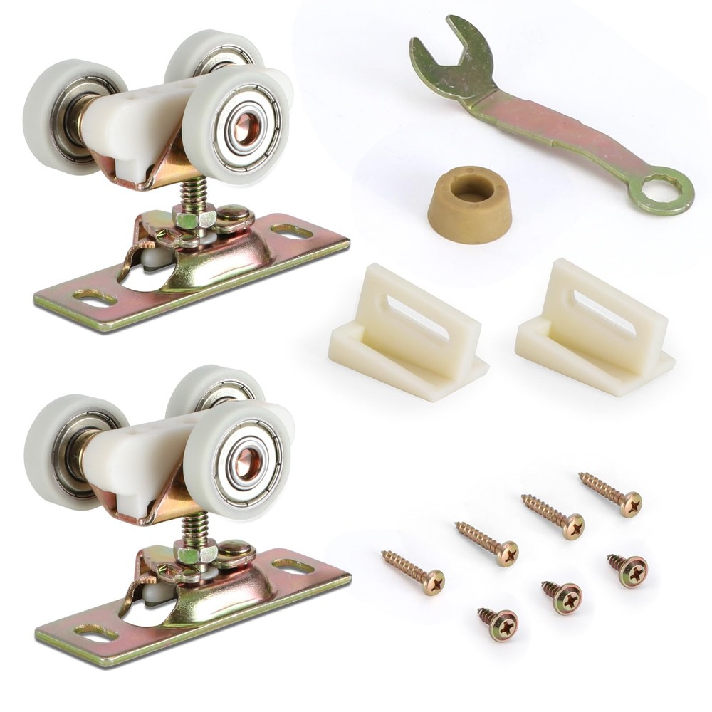 Pocket Door Commercial Grade Hanger Fits Johnson Part Replacemnt, Brush Gold